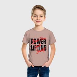 Футболка хлопковая детская Powerlifting, цвет: пыльно-розовый — фото 2