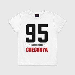Футболка хлопковая детская 95 Chechnya, цвет: белый