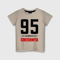 Футболка хлопковая детская 95 Chechnya, цвет: миндальный
