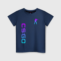 Футболка хлопковая детская CS GO NEON, цвет: тёмно-синий
