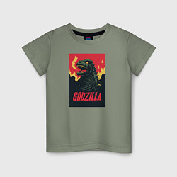 Футболка хлопковая детская Godzilla, цвет: авокадо