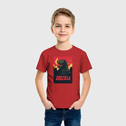 Футболка хлопковая детская Godzilla, цвет: красный — фото 2