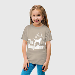 Футболка хлопковая детская The Dogfather - пародия, цвет: миндальный — фото 2