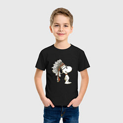 Футболка хлопковая детская Snoopy, цвет: черный — фото 2