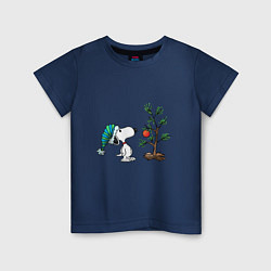 Детская футболка Снупи и ёлка