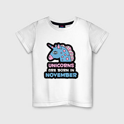 Детская футболка Единороги рождаются в ноябре