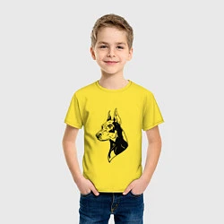 Футболка хлопковая детская Доберман Z, цвет: желтый — фото 2