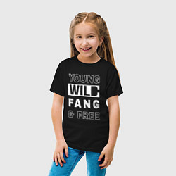 Футболка хлопковая детская Wild Fang, цвет: черный — фото 2
