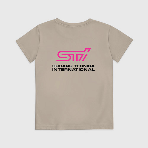 Детская футболка SUBARU STI спина Z / Миндальный – фото 2