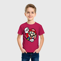 Футболка хлопковая детская Mario, цвет: маджента — фото 2