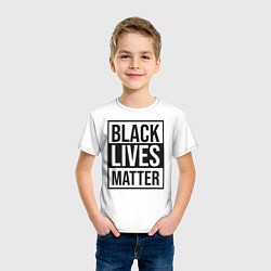 Футболка хлопковая детская BLACK LIVES MATTER, цвет: белый — фото 2