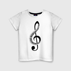 Детская футболка Скрипичный ключ и клавиши