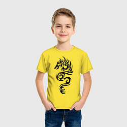 Футболка хлопковая детская Татуировка - дракон, цвет: желтый — фото 2