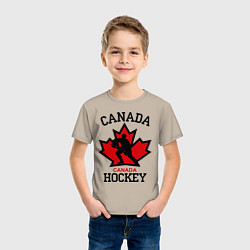Футболка хлопковая детская Canada Hockey, цвет: миндальный — фото 2