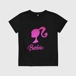 Футболка хлопковая детская Барби, цвет: черный