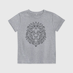 Футболка хлопковая детская Геометрический Лев, цвет: меланж