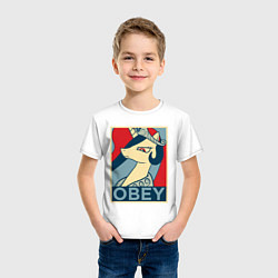 Футболка хлопковая детская Trixie OBEY, цвет: белый — фото 2