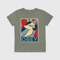 Футболка хлопковая детская Trixie OBEY, цвет: авокадо