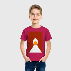 Футболка хлопковая детская Утка, цвет: маджента — фото 2