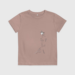 Футболка хлопковая детская Кирито, цвет: пыльно-розовый