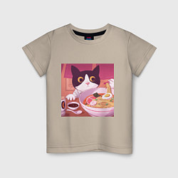Детская футболка Кот и лапша
