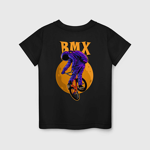 Детская футболка BMX - moon - space / Черный – фото 2