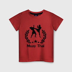 Футболка хлопковая детская Muay Thai: High Kick, цвет: красный