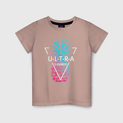 Детская футболка Ананас с надписью Ultra summer