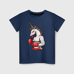 Детская футболка Единорог боксер