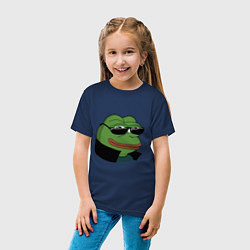 Футболка хлопковая детская Pepe в очках EZ, цвет: тёмно-синий — фото 2