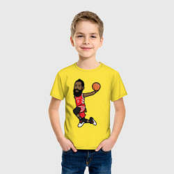 Футболка хлопковая детская James Harden, цвет: желтый — фото 2
