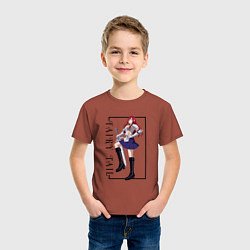 Футболка хлопковая детская Эрза Скарлет Хвост феи, цвет: кирпичный — фото 2