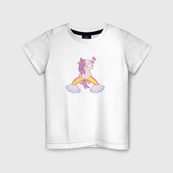 Детская футболка Pony unicorn on a rainbow