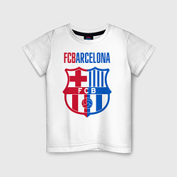Футболка хлопковая детская Barcelona FC, цвет: белый