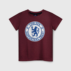 Футболка хлопковая детская Chelsea FC, цвет: меланж-бордовый