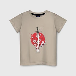 Детская футболка Катана на фоне сакуры Z