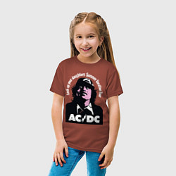 Футболка хлопковая детская ACDC, цвет: кирпичный — фото 2