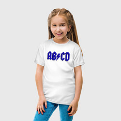 Футболка хлопковая детская ABCD надпись, цвет: белый — фото 2