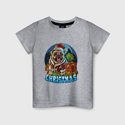 Детская футболка Рождественский мопс