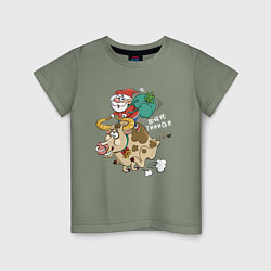 Детская футболка Санта на олене