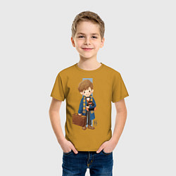 Футболка хлопковая детская Newt Scamander, цвет: горчичный — фото 2