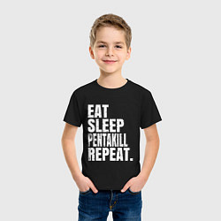 Футболка хлопковая детская EAT SLEEP PENTAKILL REPEAT, цвет: черный — фото 2