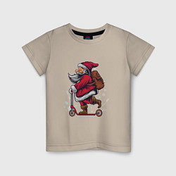 Детская футболка Санта на самокате