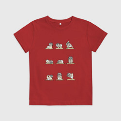 Футболка хлопковая детская ЙОГА ОТ ИНОСКЕ, цвет: красный