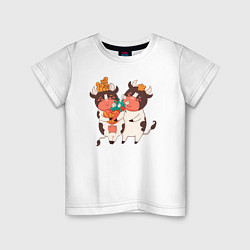 Детская футболка Влюбленные бычок и корова