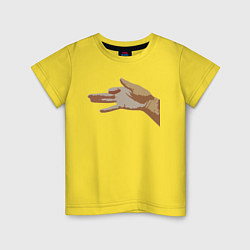Футболка хлопковая детская Пёс или рука ?, цвет: желтый