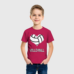 Футболка хлопковая детская ВОЛЕЙБОЛ, цвет: маджента — фото 2