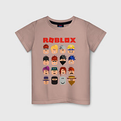 Футболка хлопковая детская ROBLOX, цвет: пыльно-розовый