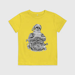 Футболка хлопковая детская Плохой Санта, цвет: желтый