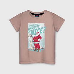 Детская футболка Санта со списком плохишей